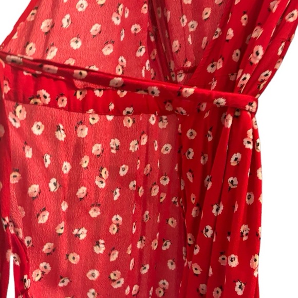 Ghanda Red Floral Wrap Dress - S - Picture 5 of 12